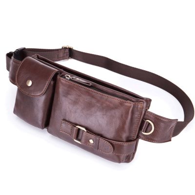 Sxdthy Fanny Pack for Women Men Small Waist Pouch Slim Belt Bag for Running Travelling Hiking Walking Chest Bag (Color : Brown, Size : 25 * 5 * 14cm)