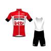SGCIKER 2022 Men World Tour Team Lotto Soudal Red Cycling Jersey Set,Summer Short Sleeve Breathable Cycle Shirt MTB Bike Clothing (XL) view 1