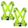 YUNLOVXEE Reflective Strap Safety Vest Gear - 2-10 Pack Adjustable High Visible Reflective Running Gear for Women Men Night (Green x2) view 1