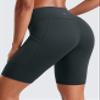 CRZ YOGA Butterluxe Biker Shorts Pockets 8" - High Waisted Workout Yoga Volleyball Buttery Soft Womens Dark Green Small view 2