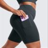CRZ YOGA Butterluxe Biker Shorts Pockets 8" - High Waisted Workout Yoga Volleyball Buttery Soft Womens Dark Green Small view 4