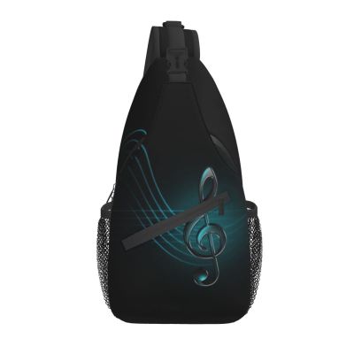 ASYG Music Sling Bag Crossbody Chest Daypack Casual Backpack Music Notes Shoulder Bag For Travel Hiking Sport Outdoor