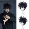 Ebingoo Short Black Cosplay Wig for Men With Cap - Synthetic Hair With Bangs for Anime, Halloween Costume - Boys view 1