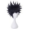 Ebingoo Short Black Cosplay Wig for Men With Cap - Synthetic Hair With Bangs for Anime, Halloween Costume - Boys view 4