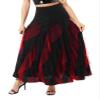 Moily Women Girls Elegant Ballroom Latin Dance Party Long Swing Tiered Skirt Lyrical Dancewear Black&Red Large view 3