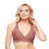 Mia Lace Bralette for Women, Unpadded and Unlined Wireless Bra, Perfect Racerback Everyday Lingerie (X-Large, Pecan)