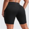 CRZ YOGA Butterluxe Biker Shorts Pockets 8" - High Waisted Workout Yoga Volleyball Buttery Soft Womens Black Medium view 2
