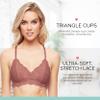 Katie Triangle Bralette for Women, Unpadded and Unlined Wireless Bra, Perfect Adjustable Everyday Lace Lingerie (X-Large, Pecan) view 4