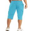 Capri Pants for Men With Pockets - Tactical Shorts Casual Athletic Summer Fishing Cargo Long Shorts - Ice Blue view 2