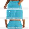 Capri Pants for Men With Pockets - Tactical Shorts Casual Athletic Summer Fishing Cargo Long Shorts - Ice Blue view 4