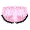 Zaldita Men's Sissy Lingerie Underwearn Girly Shiny Satin Cute Bowknot Bikini Briefs Underpants Pink X-Large view 2