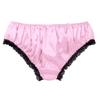 Zaldita Men's Sissy Lingerie Underwearn Girly Shiny Satin Cute Bowknot Bikini Briefs Underpants Pink X-Large view 4