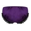Zaldita Men's Sissy Lingerie Underwearn Girly Shiny Satin Cute Bowknot Bikini Briefs Underpants Dark Purple X-Large view 2