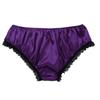 Zaldita Men's Sissy Lingerie Underwearn Girly Shiny Satin Cute Bowknot Bikini Briefs Underpants Dark Purple X-Large view 4