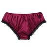 Zaldita Men's Sissy Lingerie Underwearn Girly Shiny Satin Cute Bowknot Bikini Briefs Underpants Wine Red Large view 4