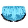 Zaldita Men's Sissy Lingerie Underwearn Girly Shiny Satin Cute Bowknot Bikini Briefs Underpants Blue Medium view 2