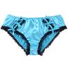 Zaldita Men's Sissy Lingerie Underwearn Girly Shiny Satin Cute Bowknot Bikini Briefs Underpants Blue Medium view 3