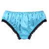 Zaldita Men's Sissy Lingerie Underwearn Girly Shiny Satin Cute Bowknot Bikini Briefs Underpants Blue Medium view 4