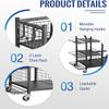 Mythinglogic Golf Club Storage Rack - 2 Golf Bags Stand and Golfing Equipment Accessories Storage Organizer with 4 Removable Hooks, Metal Black Golf Rack for Garage view 3