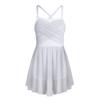 Fldy Girls Camisole Spaghetti Straps Ruffled Mesh Dress Kids Ballet Dancewear for Gymnastics Performance White 8 Years view 1