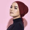 3 Pieces Adjustable Muslim Inner Under Hijab Cap with Ties Back Islamic Under Scarf Bonnet Caps Chemo Cap (White) view 3