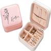 Custom Name Birth Flower Jewelry Box for Women Girls Layer Jewelry Organizer Storage Case Travel Jewelry Box Organizer Box for Earrings Rings Necklaces Case Gift for Wedding Engagement Birthday view 1