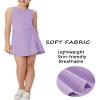Aurgelmir Girls Crewneck Sleeveless Tennis Dresses Kids Workout Cute Outfits Tank Golf Dresses with Shorts Pocket Purple view 3
