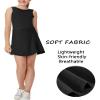 Aurgelmir Girls Crewneck Sleeveless Tennis Dresses Kids Workout Cute Outfits Tank Golf Dresses with Shorts Pocket Black view 3