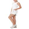 Aurgelmir Girls Crewneck Sleeveless Tennis Dresses Kids Workout Cute Outfits Tank Golf Dresses with Shorts Pocket White view 1
