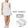 Aurgelmir Girls Crewneck Sleeveless Tennis Dresses Kids Workout Cute Outfits Tank Golf Dresses with Shorts Pocket White view 3