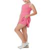Aurgelmir Girls Crewneck Sleeveless Tennis Dresses Kids Workout Cute Outfits Tank Golf Dresses with Shorts Pocket Pink view 1