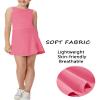 Aurgelmir Girls Crewneck Sleeveless Tennis Dresses Kids Workout Cute Outfits Tank Golf Dresses with Shorts Pocket Pink view 3