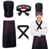 Keymall Hibachi Chef Tall Hat and Apron Costume Set with Headband Tie for Japanese Cuisine Lovers and Hibachi Enthusiasts view 1