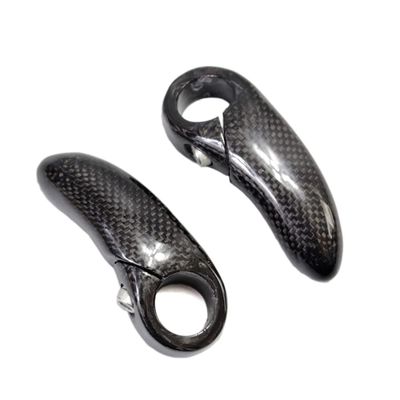 1 Pair Bike Handlebar Extender Extension Mountain Bike Handlebar Ends Carbon Fiber 3K MTB Bicycle Vice Handlebar (Glossy)