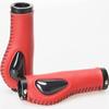 Bike Handle Grips 22x130mm Dead Fly Bike Grips Non-Slip PVC Microfiber Silicone Leather Ergonomic Hand-Sewn Double Lock-on Handlebar Lever for MTB,Road Bike (Red) view 2