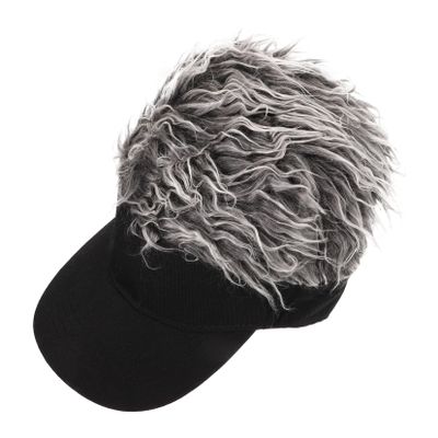 Homoyoyo Stylish Adjustable Baseball Cap Grey Wig for Outdoor Fishing and Climbing Unisex Sun Block Hat for Adults Black