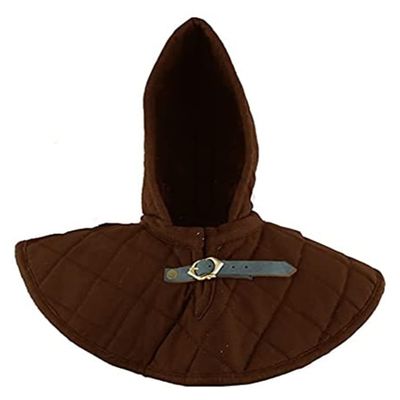 Gambeson Hoodie Gambeson Cotton Hood With Coller SCA Costume Armor Medieval Cotton Hood With Coller SCA Larp by ITS Medieval (Standard Size, Brown), IM-0539