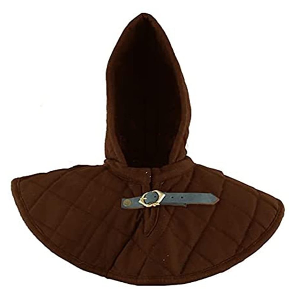Gambeson Hoodie Gambeson Cotton Hood With Coller SCA Costume Armor Medieval Cotton Hood With Coller SCA Larp by ITS Medieval (Standard Size, Brown), IM-0539