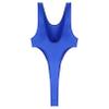 Linjinx Womens Oil Glossy See Through Shaping Leotard One Piece Swimsuit High Cut Bodysuit Thong Blue Large view 4