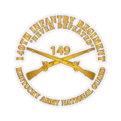 Kiss-Cut Stickers - Army - 149th Infantry Regiment - KYARNG - Branch X 300 (6"x6", White)