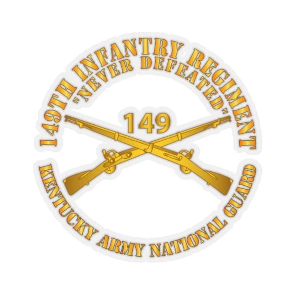 Kiss-Cut Stickers - Army - 149th Infantry Regiment - KYARNG - Branch X 300 (6"x6", White)