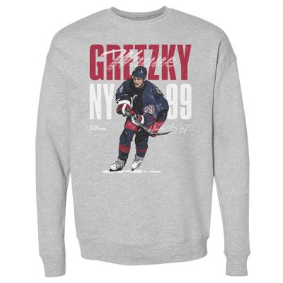 500 LEVEL Wayne Gretzky Sweatshirt (Crew Sweatshirt, XX-Large, Heather Gray) - Wayne Gretzky Bold WHT