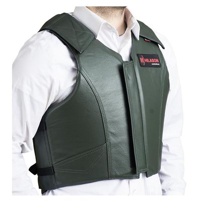 HILASON Safety Bull Riding Vest, Protective Leather, Hunter Green, Unisex Adult, X-Large, Black 2