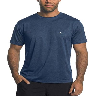 Arctic Cool Mens Crew Neck Instant Cooling Moisture Wicking Performance UPF 50+ Short Sleeve Shirt | Lightweight Breathable Tshirt for Running, Workout, Exercise, Fishing, Navy Fusion, XL