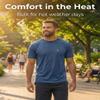 Arctic Cool Mens Crew Neck Instant Cooling Moisture Wicking Performance UPF 50+ Short Sleeve Shirt | Lightweight Breathable Tshirt for Running, Workout, Exercise, Fishing, Navy Fusion, XL view 3