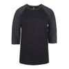 Women's Baseball Quarter Sleeve Tee Shirt (M, Black/Charcoal) view 1