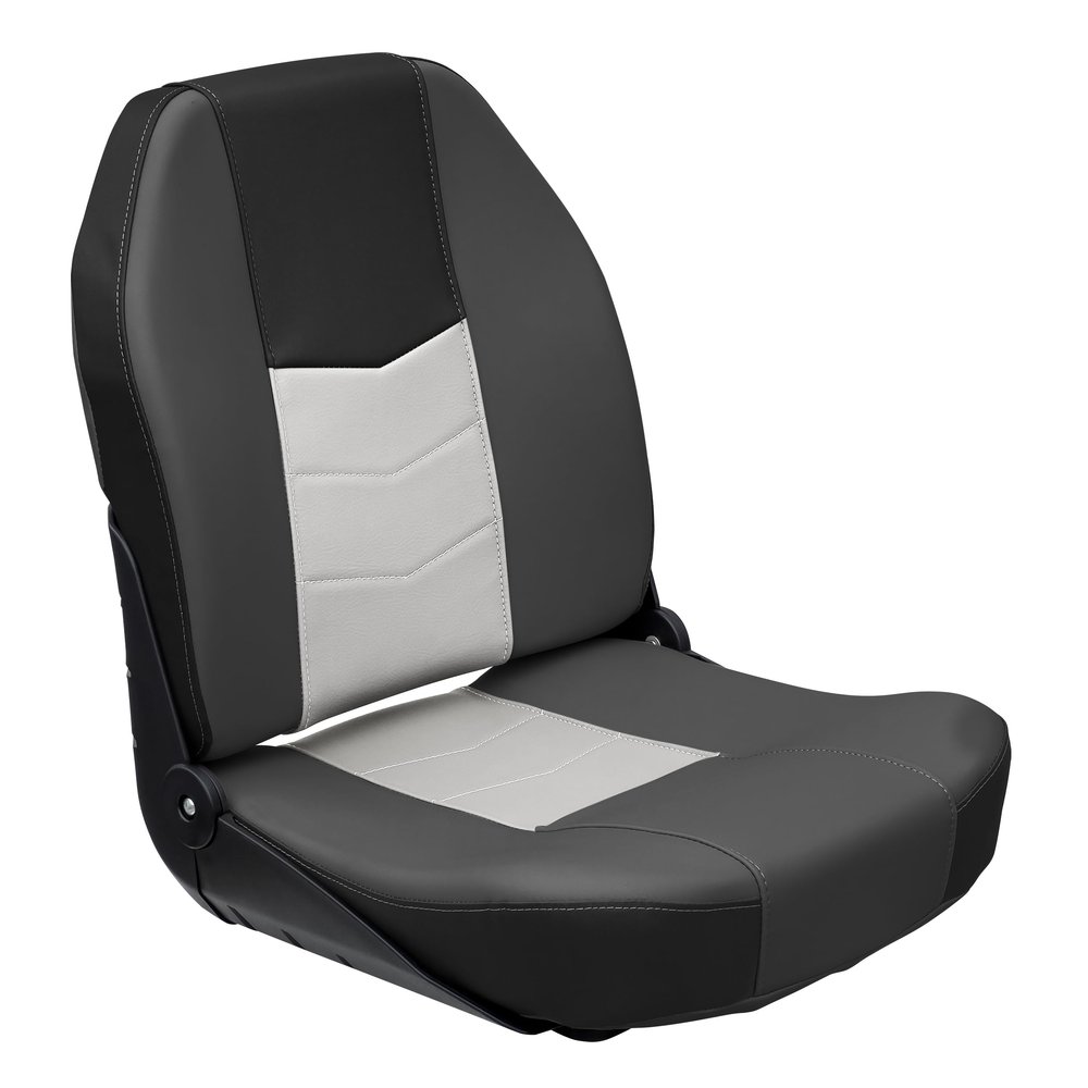 Wise 3340-1788 Quantum Series Fold Down Fishing Boat Seat, Jazz Black/Marble Grey/Charcoal