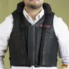 HILASON Safety Tall Collar Bull Riding Vest Protective Leather Black |Equestrian |Unisex |Rodeo view 3