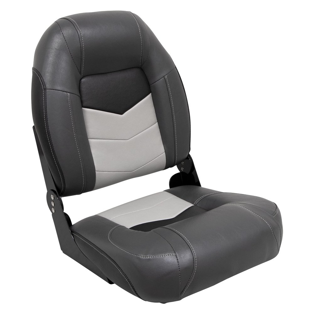 Wise 3304-860 Pro-Angler Series High Back Boat Seat Charcoal/Black/Marble Grey