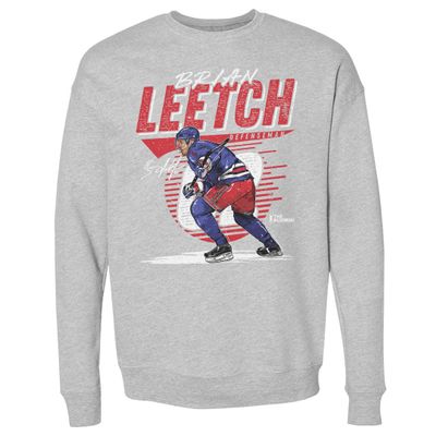 500 LEVEL Brian Leetch Sweatshirt (Crew Sweatshirt, XX-Large, Heather Gray) - Brian Leetch New York Comet WHT